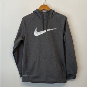 Nike Men’s Pullover Hoodie with White Swoosh Charcoal  L